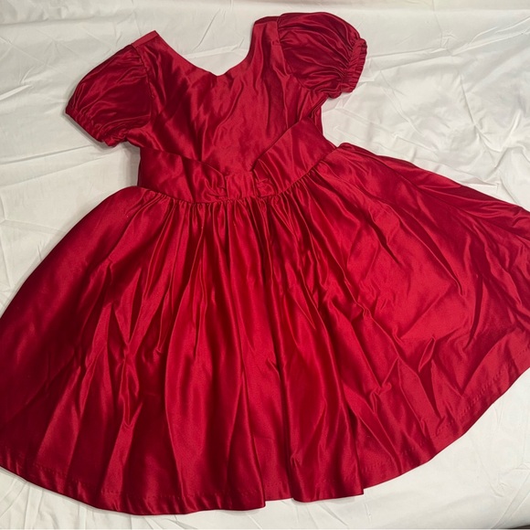 janie and jack red satin dress JANIE AND JACK SPECIAL OCCASION 18-24 PINK DRESS Satin Bow Tulle